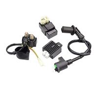 GOOFIT Bobine d'allumage 4+2 6Pin CDI Relais solénoïde Régulateur de Tension Remplacement pour GY6 50cc 125cc 150cc ATV Scooter cyclomoteur 4 Temps 50-150 139QMA 139QMB ATV Scooter Cyclomoteur