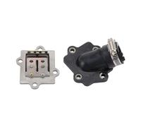 GOOFIT Collecteur D'Admission de Moto+Vanne Reed Remplacement pour JOG Vino Zuma BWS Minarelli 2 Temps Moteur 49cc 50cc Aerox Nitro SR50 Scooter