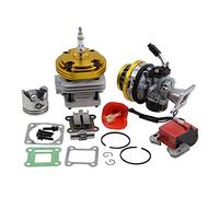 GOOFIT gold Cylinder kit Carburateur Filtres à air moteur ignition coil Set Big Bore Piston For 47cc 49cc 2 stroke Engine Pocket Bike Atv Quad Motocross