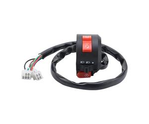 GOOFIT Moto 5 + 4" Combo Interrupteur PoignéE De Commande Phare Signal Lumineux Bouton - Poussoir Interrupteur De Montage avec Corne Remplacement VTT Hors Route VéLo Kart Scooter Pit Bike