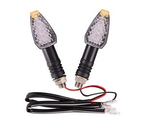 GOOFIT Moto Clignotants 1 Paire 12V FlèChe LED Tournant Indicateur Clignotant Lampe Remplacement pour Moto