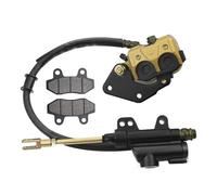 GOOFIT Moto éTrier De MaîTre Cylindre De L'Ensemble De Frein ArrièRe avec Plaquettes De Frein Remplacement pour 50cc 70cc 90cc 110cc 125cc ATV Moto Cross