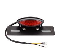 GOOFIT Moto Feu Stop Plaque D'immatriculation Lumière LED Feu Arrière Homologue Lumière Rouge Fumée Noire Teintée Remplacement pour Moto Scooter Quad Dirtbike