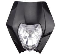 GOOFIT Noir S2 12V 35W lampe de tête lumière carénage halogène phare Lndicator ombre de lampe Remplacement pour Super moto Dirt Bike Moter