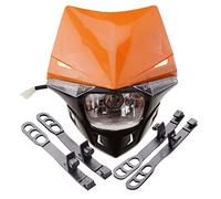GOOFIT Orange 12V 35W H4 Éclairage Phares avantCouvercle Halogène Indicateur Remplacement pour Carénage Motocross Super Moto Lampshade Bicycle Cafe Racer ATV Dirt Bike