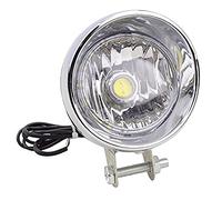 GOOFIT Phare chromé Remplacement pour moto lampe lumière éblouissante avec indicateur de direction intégré pièce de rechange Remplacement pour scooter ATV Cruiser Chopper