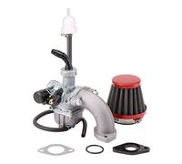 GOOFIT PZ22 Carburateur avec Starter à Main Filtre à Air Rouge Filtre D'Admission Metal Plance De Carburant Filtre De Carburant Filtre De Carburant 22mm Carb Carb pour 4 Traits 50-125cc Dirt Bike