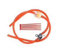 GOOFIT Rouge Durite à Essence Tube de caoutchouc d'essence Ligne 6mm Valve de Robinet Carburant Pompe Réservoir Fermé Remplacement pour velomoteur dirt atv cyclomoteur scooters pack de poche