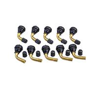 GOOFIT Style 1 PVR70 Valve Stem Bent 45 Degrés Angle Base en Caoutchouc Snap-in (Paire 10pcs) Remplacement pour Jante Pneu Tubeless Moto Scooter ATV Tige en Laiton