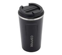 GOOFIT Tasse à Café De Voyage, Tasse Isotherme en Acier Inoxydable De 500 ML, Tasse De Voyage étanche avec Couvercle, Aspirateur, Double Paroi, Eau Et Thé, Tasse à Café à Emporter Noire