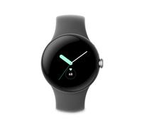 Google Montre connectée Pixel Watch – 41 mm – Argent poli Actif – Bracelet Charcoal