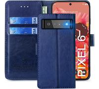 Google Pixel 6 Flip Case - Premium Pu Leather Magnetic Protective Wallet Case, Blue