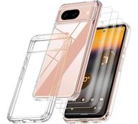 Google Pixel 7a Case, With 3 Armor Tempered Glass Films, Never Yellowing Military Standard, Shock Resistant And Scratch Resistant Protective Case Transparent