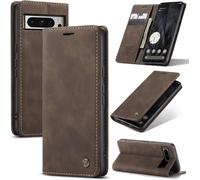 Google Pixel 8 Pro 5g Case, Premium Leather Flip Case Cover With Card Slot And Stand Function For Google Pixel 8 Pro 5g - Coffee