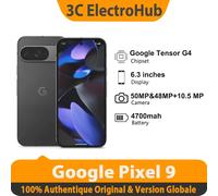 Google Pixel 9, Version globale, 6.3 pouces, Google Tensor G4, 4700 mAh,PD3.0,OLED,120 Hz, RAM12 G , ROM 128 G,Téléphone intel Porcelain