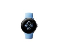 Montre connectée Google Pixel Watch 2 - Boîtier en aluminium Argent Poli - Bracelet sport Bleu Azur - 4G LTE