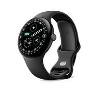 Google Pixel Watch 4 (45 mm) - Montre connectée Android, Suivi des données de santé et de Remise en Forme, et Aide de Gemini - Boîtier en Aluminium Noir Mat - Bracelet Sport Noir Volcanique - Wi-FI