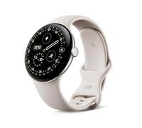 Google Pixel Watch 4 (45 mm) - Montre connectée Android, Suivi des données de santé et de Remise en Forme, et Aide de Gemini - Boîtier en Aluminium Argent Poli - Bracelet Sport Porcelaine - Wi-FI