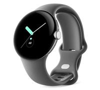 Montre connectée Google Pixel Watch LTE Boîtier en Acier Inoxydable argent avec Bracelet sport charbon
