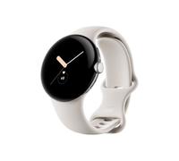 Google Pixel Watch - Argent poli - Montre connectée avec bracelet - fluoroélastomère - craie - taille du bracelet : L - 32 Go - Bluetooth, Wi-Fi, NFC - 36 g