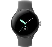 Montre connectée Google Pixel Watch LTE Boîtier en Acier Inoxydable argent avec Bracelet sport charbon