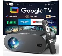 [Google TV/Commande vocale] Projecteur intelligent GooDee 4K UHD avec WiFi et Bluetooth, projecteur de film portable avec Netflix / Prime Video / YouTube intégré, Dolby Sound Home Cinéma pour