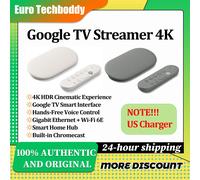 Google TV Streamer 4K - Divertissement en streaming rapide sur votre téléviseur avec télécommande à commande vocale - Regardez des films, des séries, la télévision en direct et Netflix en 4K HDR - Gra