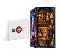 GOOGO Book Nook Kit, Maison Miniature à Monter soi-même 334 pièces avec lumière LED, Puzzle 3D en Bois, Serre-Livres décoratif pour bibliothèque, Cadeau créatif pour Adultes (Maisonnette enchantée)