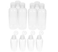 GOOHOCHY 10 pièces Lot de Flacons de Voyage Transparents Plastique Pet Bouteilles Réutilisables pour Lotion Shampooing et Soins Corporels Étanches et Rechargeables pour Cosmétiques