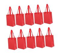 GOOHOCHY 10 pièces Lot de Papier Rouge avec Poignées Sacs Cadeaux Résistants pour Fêtes Mariage et Vente Au Détail Emballage Cadeau Noël et Saint-valentin
