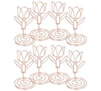 GOOHOCHY 10pcs Porte-numéros de Table en Métal Forme Fleur, Clips de Messages Stables Support Élégant pour Mariage et Anniversaire, Affichage Clair et Design Classique