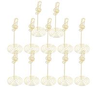 GOOHOCHY 12 pièces Support de Carte Note Musique Doré Porte-numéros Table Mariage Décoration Bureau Clips Photo Memos Polyvalents