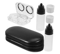 GOOHOCHY 1ensemble Étui à Compact PU Double Étanche Et Portable pour Et Lentilles De Accessoire De Voyage Pratique avec Pince pour Lentilles