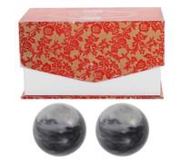 GOOHOCHY 2 pièces Balles de Jade Naturel pour Massage et Fitness Boules de Santé Chinoises pour Relaxation Mentale Exercices de Main et Détente Articulaire avec Boîte