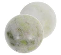 GOOHOCHY 2 Pièces Balles de Massage Baoding en Jade, Balle de Yoga 5cm, Vert Clair, avec Boîte de Rangement, pour Contemplation et Exercices des Doigts