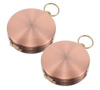 GOOHOCHY 2 Pièces Lot de 2 Boussoles Vintage en Cuivre avec Couvercle Rabattable, Montre de Poche Multifonction Compacte, Outil de Navigation Précis pour Randonnée, Camping et Activités de