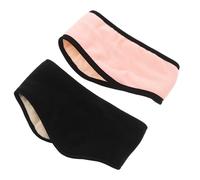 GOOHOCHY 2 Pièces Lot de 2 Cache-Oreilles Doux en Polaire Masque de Sommeil Ajustable, Masque Yeux Confortable sans Pression, pour Dormir Côté, Voyage et Relaxation, Noir et Rose