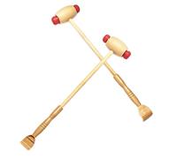 GOOHOCHY 2 pièces Marteau de Massage Bois pour Dos et Corps Outil Multifonction Antidérapant pour Massage Complet et Grattage des Démangeaisons