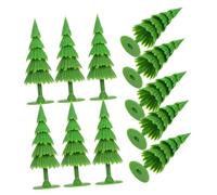 GOOHOCHY 20 Pièces Miniature Christmas Trees for Crafts Artificial Pine Figurines for Winter Diorama Compact Lightweight Plastic Trees and Holiday Decor