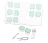 GOOHOCHY 2ensembles Étui De Voyage Transparent pour Lentilles De Boîte Organisatrice Cosmétique Design Pratique Et Complète Couleur Verte