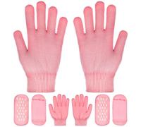 GOOHOCHY 2ensembles Spa Moisturizing Socks And Gloves Set Hydrating Hand And Foot Care Soft Skin Repair Breathable Cotton Cover
