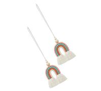 GOOHOCHY 2pièces Décoration Murale Auto Macramé Boho Avec Diffuseur Huiles Essentielles Pendentif De Rétroviseur Arc-ciel Perles Ornement Scandinave Pour Voiture