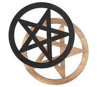 GOOHOCHY 2Pièces Pentacle Décoratif Sculpture Murale Ornement Rituel Accessoire de Décoration de Maison pour Cérémonies et Ambiance de Fête