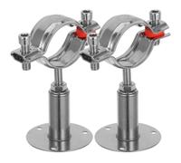 GOOHOCHY 2pièces Support de Tuyau Acier Inoxydable Réglable Fixation Murale et Plafond Pince Robuste pour Tuyaux Support de Conduite Eau et Gaz Montage Polyvalent pour Usage Domestique
