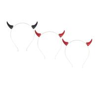 GOOHOCHY 3 Pièces Bandeau pour Fête D'halloween, Cornes de Diable | Élastique et Brillant, pour Adultes et Garçon Fille, Accessoire de Costume, Photo Booth, Fête et Engagement Couleur Aléatoire