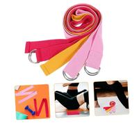 GOOHOCHY 3 Pièces Ceinture de Yoga Réglable avec D Ring Métallique Bandes de Stretching Professionnelles pour à Yoga et Musculation Rose Jaune Rose