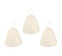 GOOHOCHY 3 Pièces Chapeau de Sauna Isolant Thermique en Feutre Blanc, Pliable et Réutilisable, Design Simple et Élégant pour Adultes et Amis Lors de Bains Publics