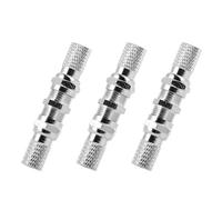 GOOHOCHY 3 Sets Connecteur Coaxial Type F Auto-serrant Lot de Adaptateurs Câble pour Télévision Câbles Coaxiaux Métal Argent avec Anneaux Caoutchouc Étanches Signal Fiable et Retrait