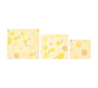 GOOHOCHY 3pcs Tissu en Cire d'abeille Biologique Réutilisable pour Conservation Alimentaire en Coton et Cire d'abeille Jaune Bureau et Fruits