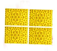 GOOHOCHY 4 Pièces Tapis de Massage Réflexologie Tpe Coussinets Acupression pour Circulation Sanguine Plaques de Massage Souples et Portables pour Bureau et Jaune